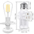 3 Prong Light Socket to Plug Adapter, E26 Outdoor Light with Outlet, E27 Light Bulb to 2/3 Prong Splitter