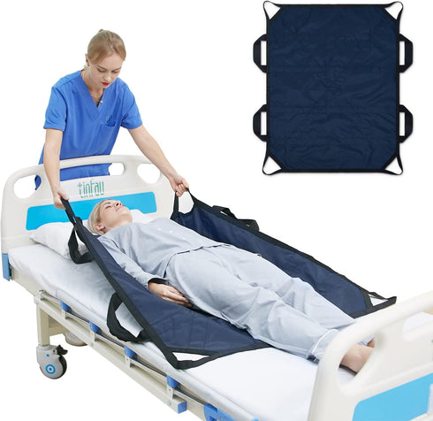 Bed Positioning Pad with Reinforced Handles, 45" X 36" Multipurpose Waterproof Transfer