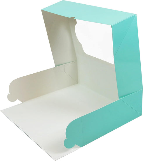 10-Count (14 10 5 Inches, Global Sugar Art Extra Deep Quarter Sheet Cake Box with Window, Sturdy, AutoPopup x x