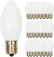 White Christmas Light Replacement Bulbs, 25 Pack Warm White LED C9/E17 Base Shatterproof, 0.6W Indoor/Outdoor