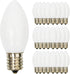 White Christmas Light Replacement Bulbs, 25 Pack Warm White LED C9/E17 Base Shatterproof, 0.6W Indoor/Outdoor
