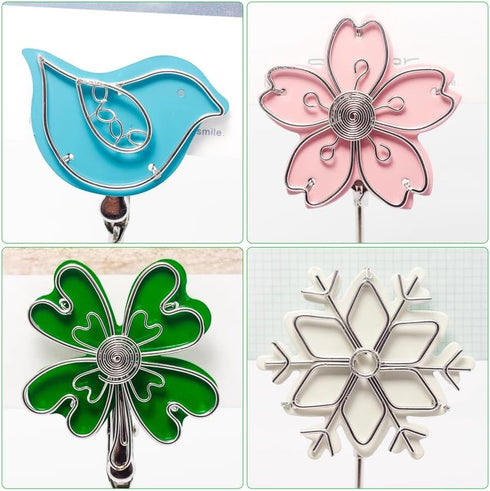 WAYUTO 4Pcs Cute Memo Clips Metal Desk Photo Clips Name Card Holders Note Clips Cartoon Place Card Holders Table Number