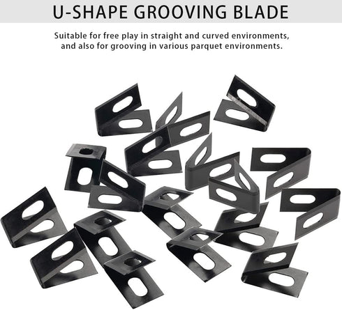 40 Packs Black Matt PVC Floor Vinyl Welding Grooving U V Blade - Stainless Steel Slotted Blade Hardware Tool