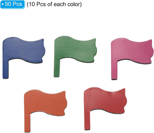 PATIKIL Flag Shaped Refrigerator Stickers, 50 Pcs Colorful Self Adhesive Magnets for Whiteboard, Map, Office