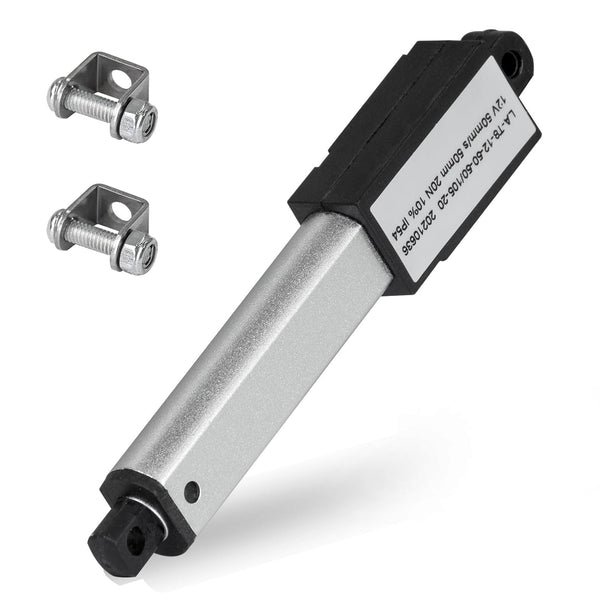 DC HOUSE Mini Electric Linear Actuator, Stroke 2"–Force 4.5 lbs–12V, High-Speed 1.97"/sec for Home Automation, Robotics