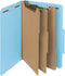 Smead 100% Recycled Pressboard Classification File Folder, Legal Size, 3 Dividers, 3" Expansion, Blue, 10 per Box
