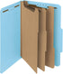 Smead 100% Recycled Pressboard Classification File Folder, Legal Size, 3 Dividers, 3" Expansion, Blue, 10 per Box