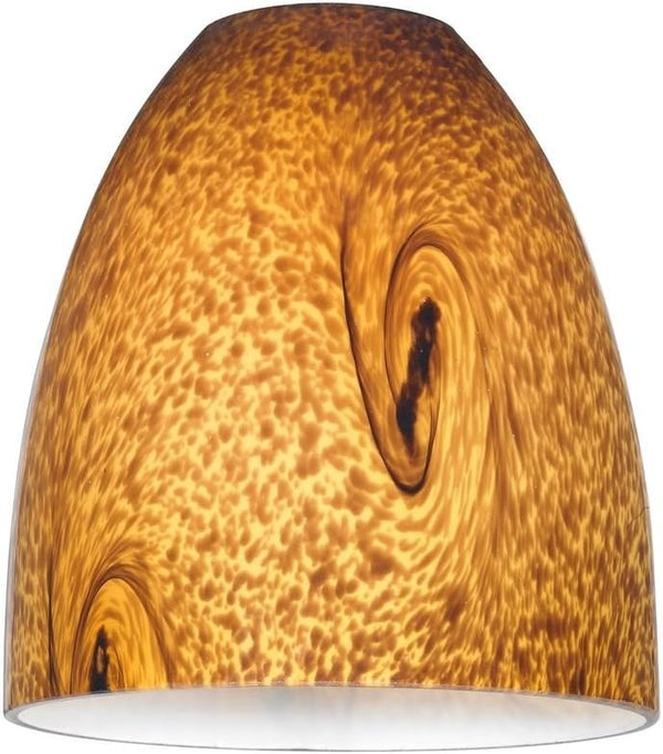 Lighting Modern Bell Glass Light Shade with Art Glass - Lipless with