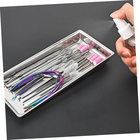 Stainless Steel Lab Tray for Beauty Salon Manicure Tools Small Instrument Organizer Tray for Tattoo Supplies