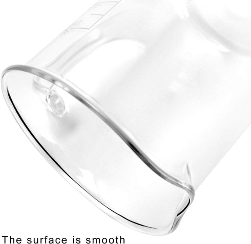 QWORK 500ml Beaker Mug with Handle, Borosilicate Glass Measuring Cup