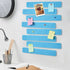 Vuzvuv 8 Pcs Sky Blue Cork Board Strips with 50 Pushpins & Sticky Notes, Self-Adhesive Wall Felt Pin Board