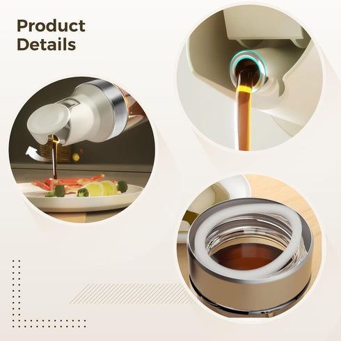 Kronabelle 2 17 Oz 500 Ml Pcs Dripless Honey Dispenser, Maple Syrup Bottles with Self-Closing Lid, Glass Olive Oil