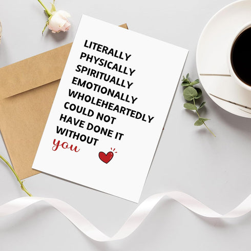 RYYike Poem Thank You Card for Men Women, Heartfelt Appreciation Card for Teacher Doctor, Could Not Have Done It