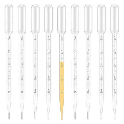 100 Pcs 5ML Plastic Transfer Pipettes for Essential Oils, Liquids, Graduated