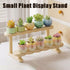 OULIGET Double Deck Wooden Display Riser Stand, Minifigures Doll Model Organizer Stand,Small Plant Perfume Jewelry