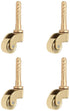 Set of 4 Solid Brass Stem Caster, Heavy Duty, Safe for All Floors, Polished Lacquered Finish