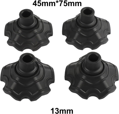 Tydurholy 4Pcs Black(13mm) Camping Chair Foot Pads, Non-Slip Plastic Leg Covers With Adjustable Angle, Wear-Resistant