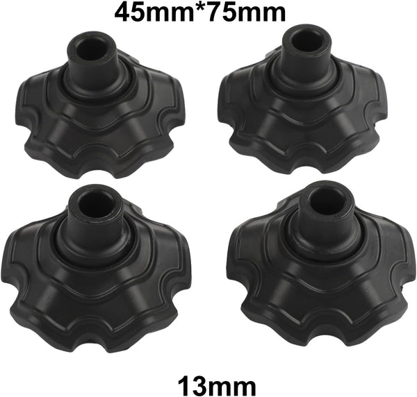 Tydurholy 4Pcs Black(13mm) Camping Chair Foot Pads, Non-Slip Plastic Leg Covers With Adjustable Angle, Wear-Resistant