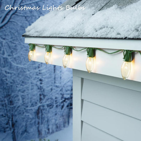 25 Pack C9 Bulb C9 Bulb E17 7w Bulb Abeja Incandescent Replacement Christmas Light for Holiday Party Christmas