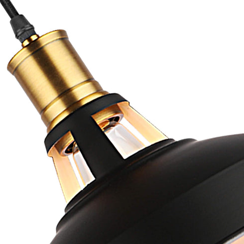 15Ft Kitchen(BLACK-10.63") EE Eleven Master Chandeliers Pendant Light with Plug in Braided Cord and Switch Rustic