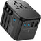Universal Travel Adapter International Plug, European Travel Plug Adapter, All-in-one Power Adapter with USB