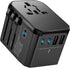 Universal Travel Adapter International Plug, European Travel Plug Adapter, All-in-one Power Adapter with USB