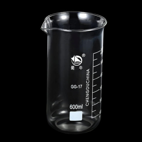 PATIKIL 600ml Tall Form Glass Beaker, 3.3 Borosilicate Glass with Graduated Printed Scale for Kitchen Lab