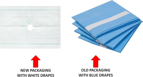 50 Count 3-Ply 3" 18" 26" Dealmed Fenestrated Sheets Poly-Lined Drape Sheets with Fenestration, White Material, Perfect