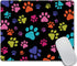Non-Slip Rectangle Mousepad, Multicolor Dog Paws Design for Home, Office and Gaming Desk