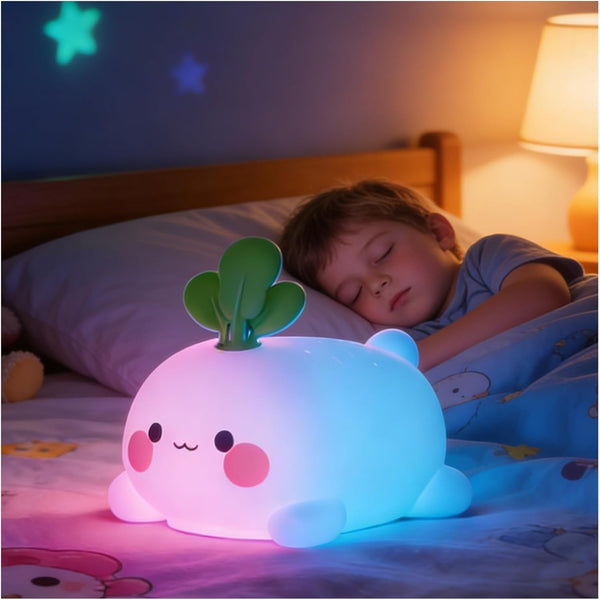 KERHAND Carrot Silicone Night Light, Bluetooth Speaker & White Noise Machine, Touch Control