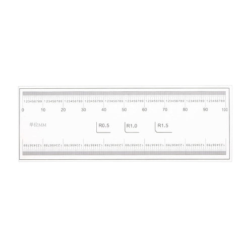 10cm Film Flexible Ruler, 0.1mm Scale with R Angle PET Plastic Folding Calibration Measuring Tool, Transparent