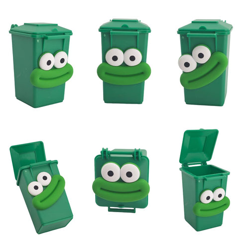 Nuanmu Mini Curbside Vehicle Garbage DIY Creative Sausage Mouth Miniature Novelty Toys Garbage Truck's Trash Can