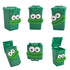 Nuanmu Mini Curbside Vehicle Garbage DIY Creative Sausage Mouth Miniature Novelty Toys Garbage Truck's Trash Can