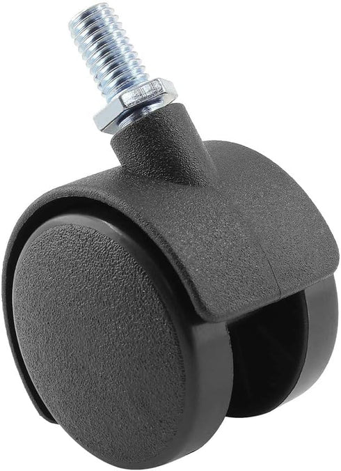 Norgail 1.5 Inch Nylon Swivel Caster Wheels, 360 Degree Threaded Stem, M8 x 13mm, 100lb Capacity, Pack of 4
