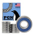 PGN (10 Pack) R6-2RS Bearing - Lubricated Chrome Steel Sealed Ball Bearing - 3/8" x 7/8" x 9/32 with Rubber Seal & High