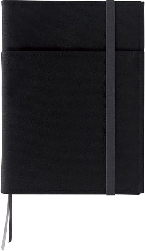 KOKUYO Systemic Cover Notebook, A5, B 6mm Ruled, 28 Lines, 50 Sheets, Twin Ring Edge, Black