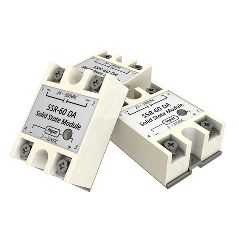 SSR-60DA 3PCS: Input 3-32V DC to Output 24-380V AC Single Phase Solid State Relay 60A