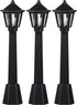 PartyKindom Mini Street Light Model: 3pcs Miniature Lamp Post Black Outdoor Pathway