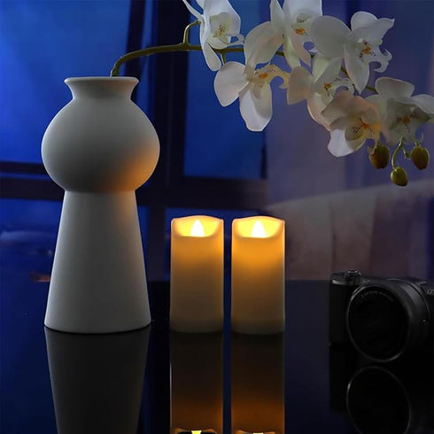 2 Pack LED Flameless Candles Battery Operated Outdoor LED LightFake Flickering Waterproof Candles for Home Decorations
