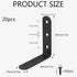 WYIPOLZI 20 Pack 3" 3" 80x80MM (120pcs x Black L Brackets Heavy Duty Right Angle Brackets for Wood, Metal Corner
