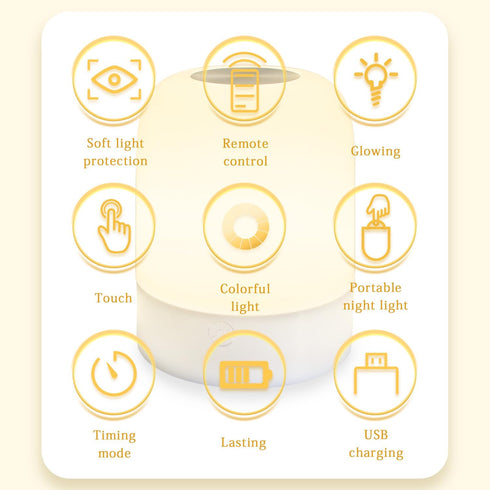 XOIDMIVCN 13 3 Dimmable Rechargeable Night Light for Baby Nursery with Touch Control, Colors & Modes, Nursery Lamp