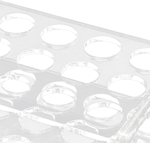 17mm Test Tube Rack with 18 Holes - Durable Transparent Holder for 10ml and 15ml Centrifuge Test Tubes