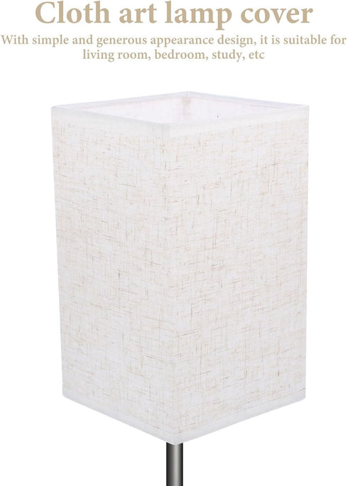 E27, 12cm Bulb MAGICLULU Square Lamp Shades Fabric Clip On Lamp Covers Linen Light Chandeliers Lampshade Replacement