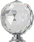 Xshelley 10Pcs 40mm Diamond Cut Clear Crystal Glass Kitchen Drawer Door Knob Cupboard Pull Handle Hardware for Bedroom