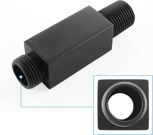 Straight Shower Arm with Flange Ceiling Mount for Fixed Shower Head, 3 Inch Rainfall Extension, Matte Black