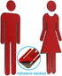 Premium Funny Bathrooms Signs Unisex Acrylic Adhesive Backed Bathroom Sign 7.8" (Golden Matte)