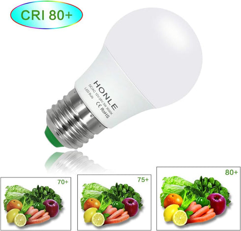 Honle E26 LED Light Bulbs, 3W 12V Low Voltage, Warm White 3000K, E27 Edison Standard Screw Base, 25W Equivalent, Pack