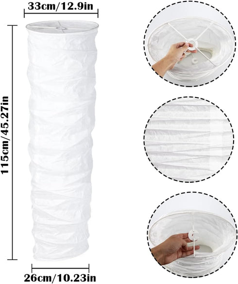 FERCAISH Bulb Paper Floor Lamp Shade, Foldable and Minimalist Style Rice Paper Lamps Classic Modern Paper Floor Light