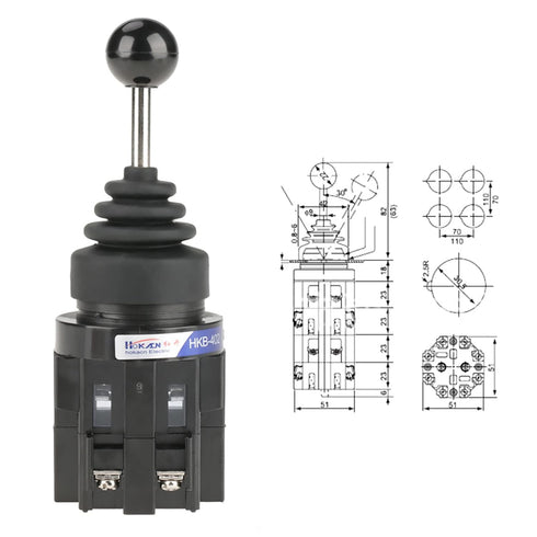 CS-402 4NO Joystick Switch: 4-Position Momentary Joy Stick for Industrial Control