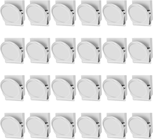 VNDUEEY White Magnetic Clips, 24 Pcs Fridge Magnets, Whiteboard Magnets, Refrigerator Magnets Metal Clips for Locker